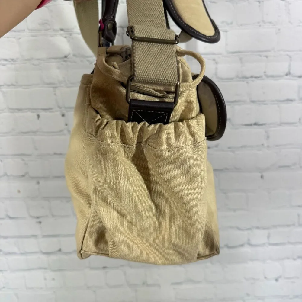Eddie Bauer Diaper Weekender Travel Bag Canva Leather Changing Pad